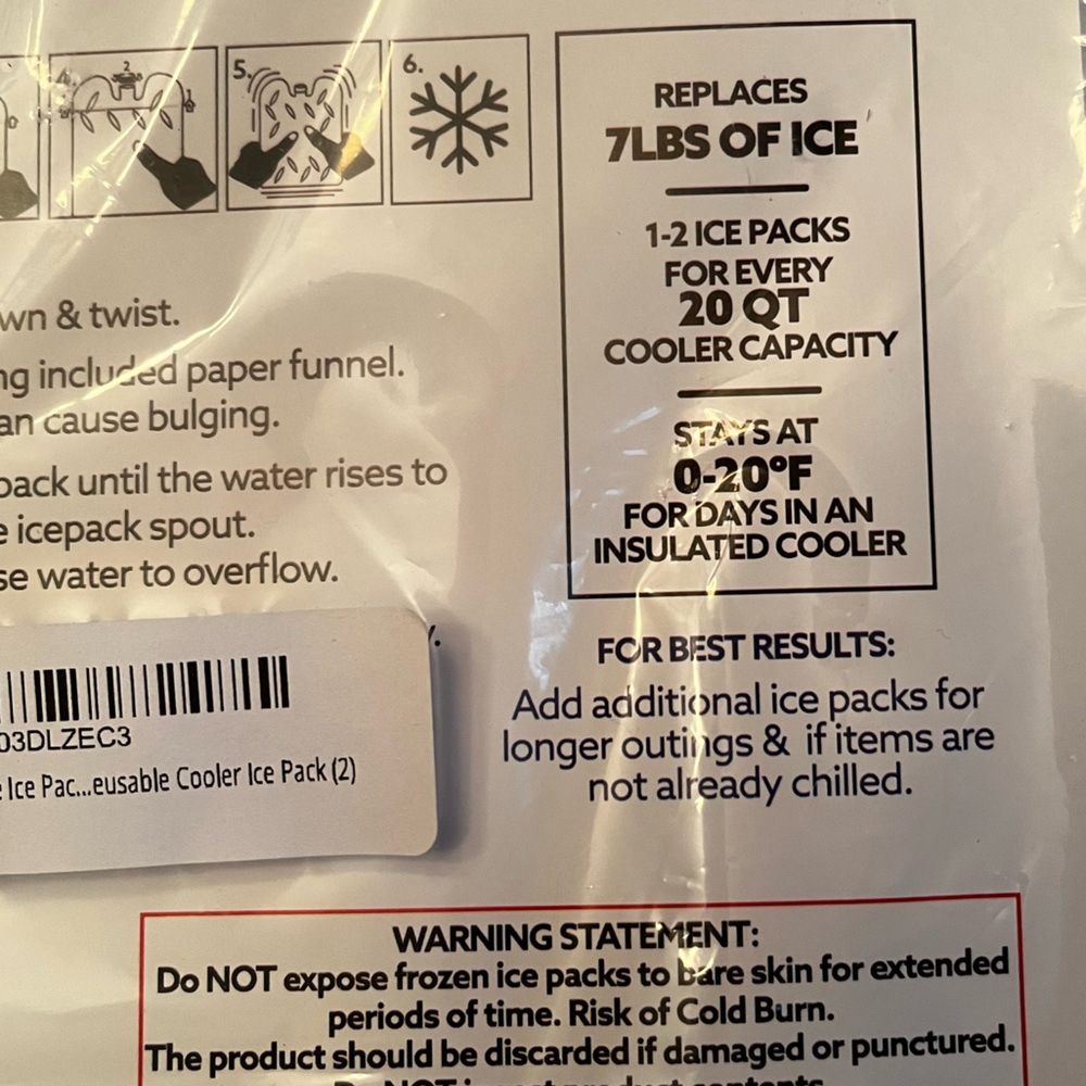NEW Kona Large 2 Ice Packs Blue Ice 4lb Refreezable Reusable Cooler Packs NWT - Picture 9 of 13